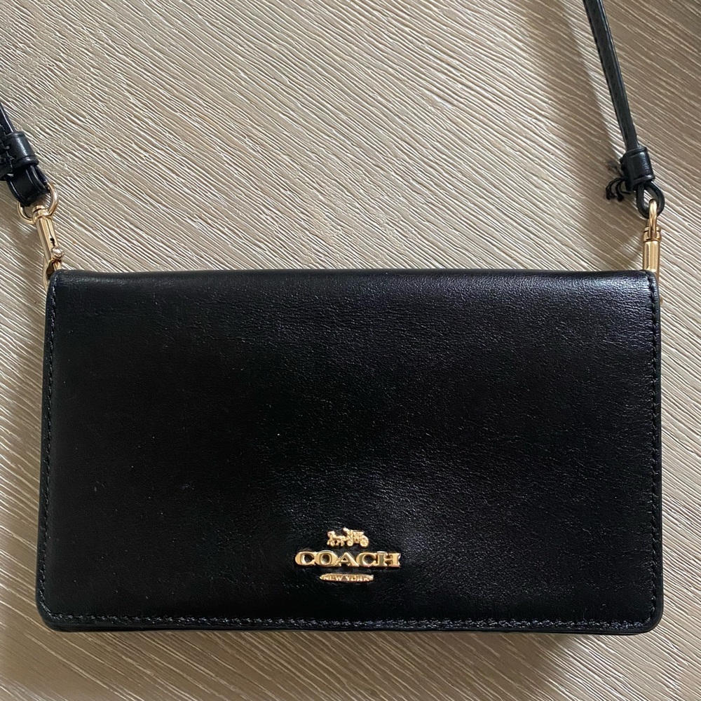Black Coach phone crossbody
